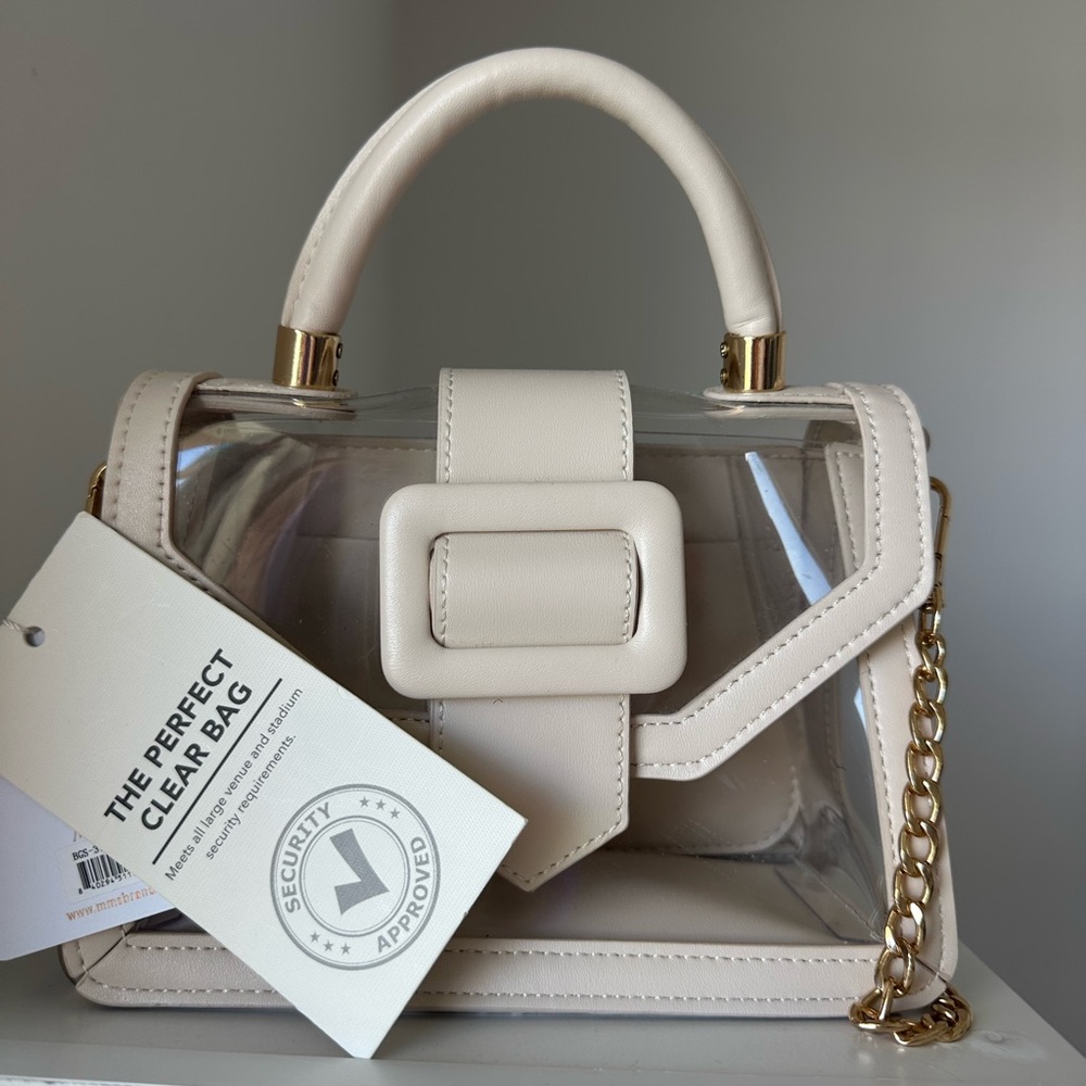 Elegant Cream Clear Handbag